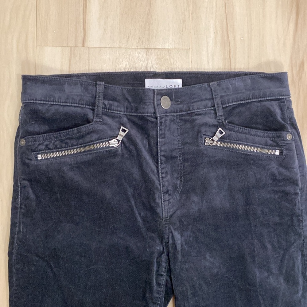 Loft Black Velvet Skinny Pants Size 28/6 Goth Dark Academia Punk Biker Moto Work - Picture 5 of 16